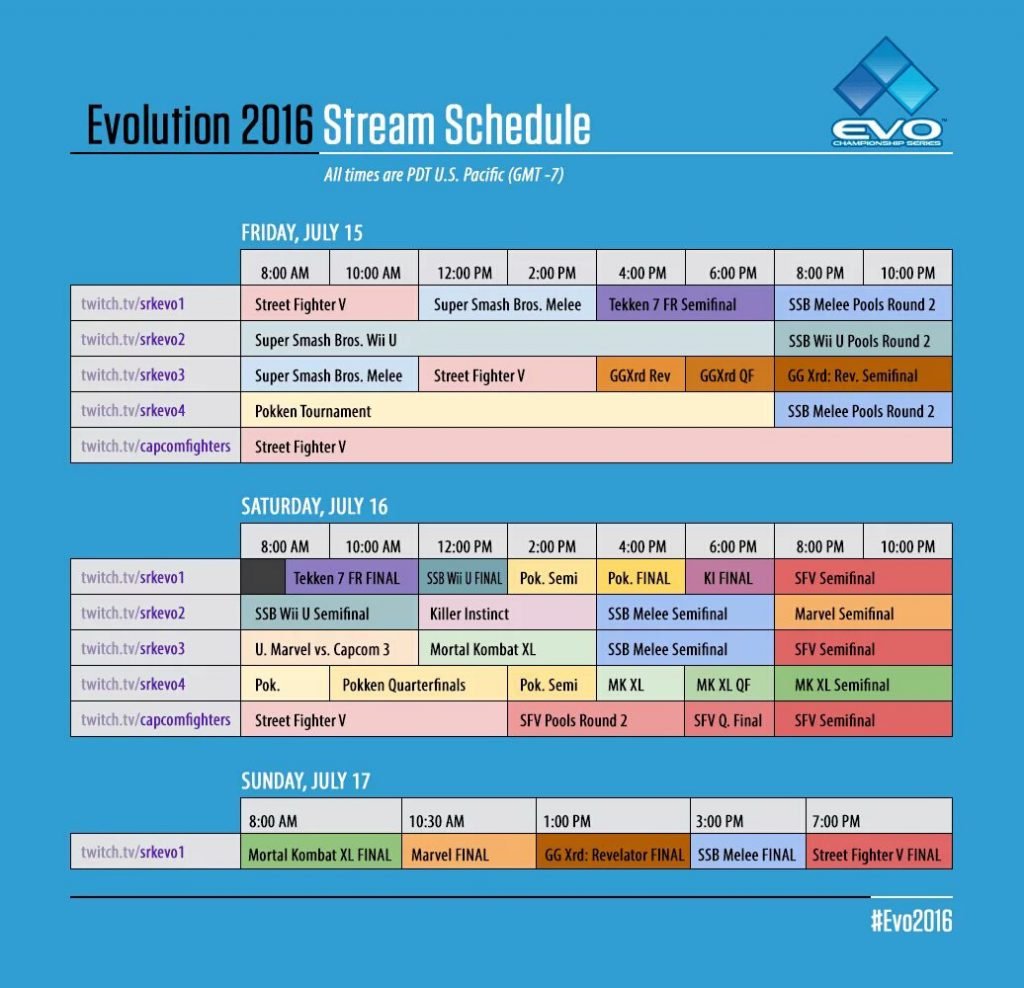 EVO2016-Schedule