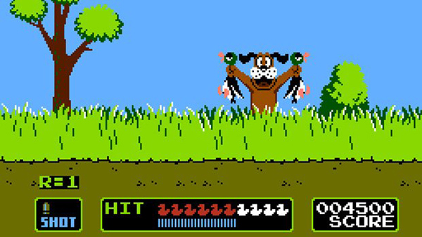 old school game duck hunter dog