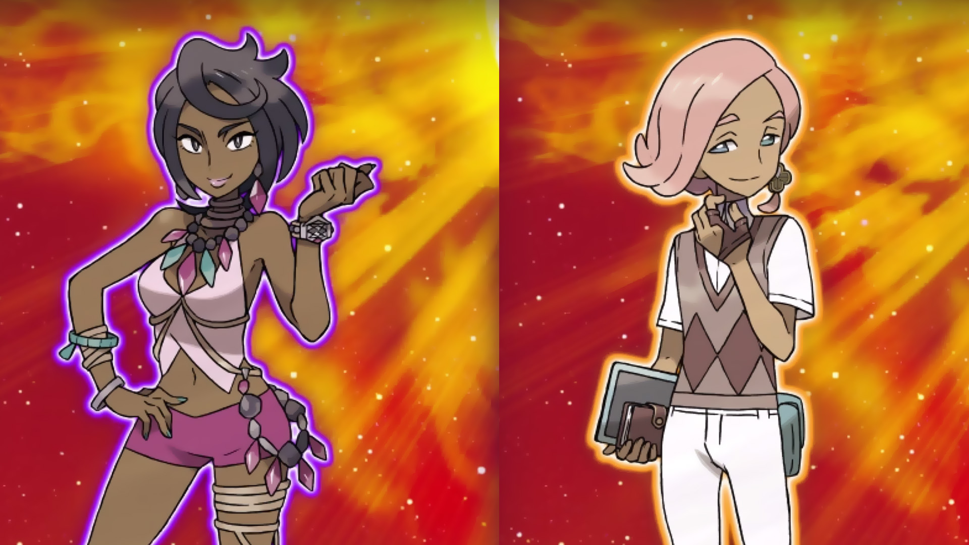 Two new trainers from the Alola region revealed: Olivia and Ilima.