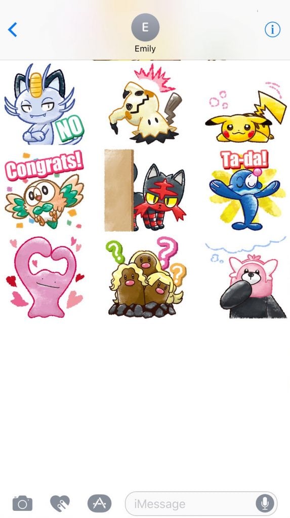 pokemon chat pals stickers