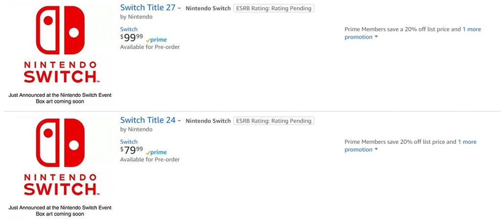 unknown nintendo switch titles amazon