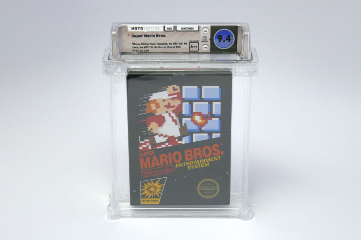 Super Mario Bros NES Cartridge in Plastic Container