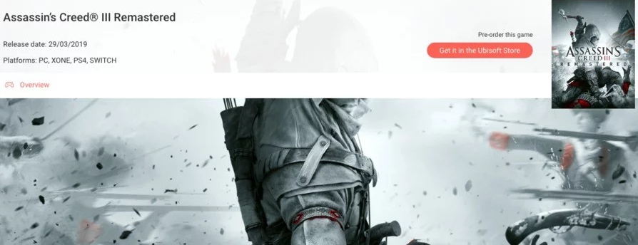 Ubisoft Briefly Lists Assassin S Creed Iii Remastered For Switch Nintendo Wire