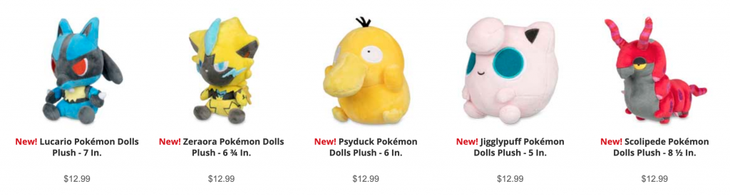 More Pokemon Dolls Added To The Pokemon Center Collection Nintendo Wire