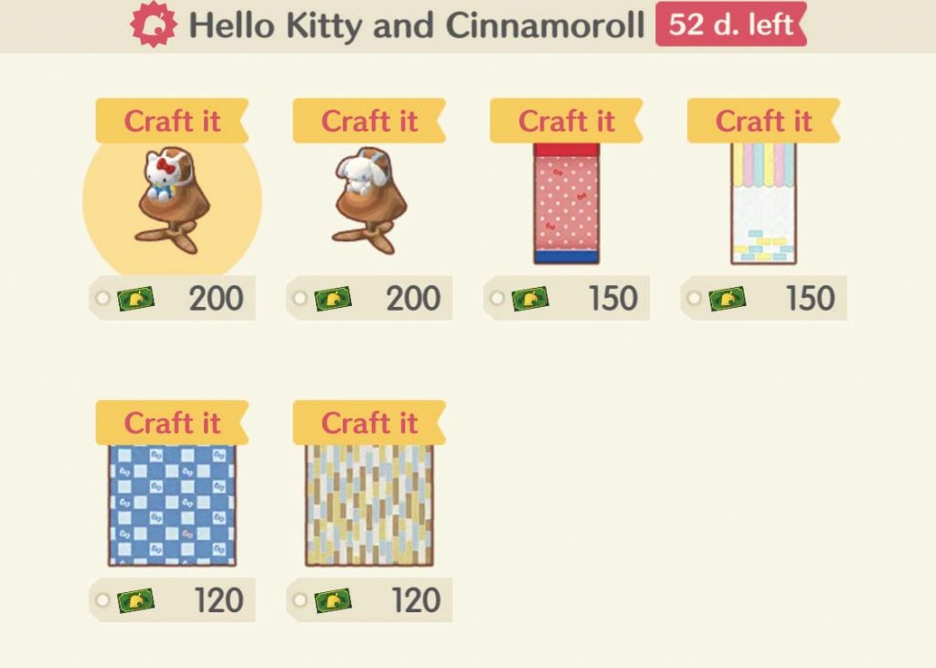 Animal Crossing: Pocket Camp - What You'll Need For The Sanrio Characters  Crafting Collection