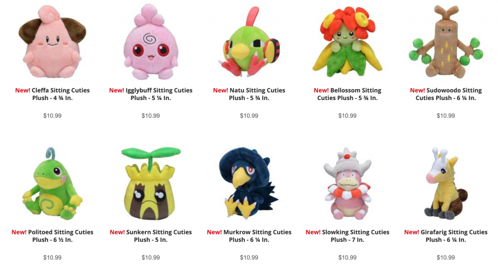 pokemon sitting plush