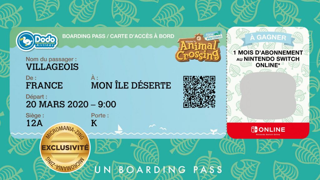 French retailer reveals boarding pass as pre-order bonus for Animal Crossing:  New Horizons - Nintendo Wire