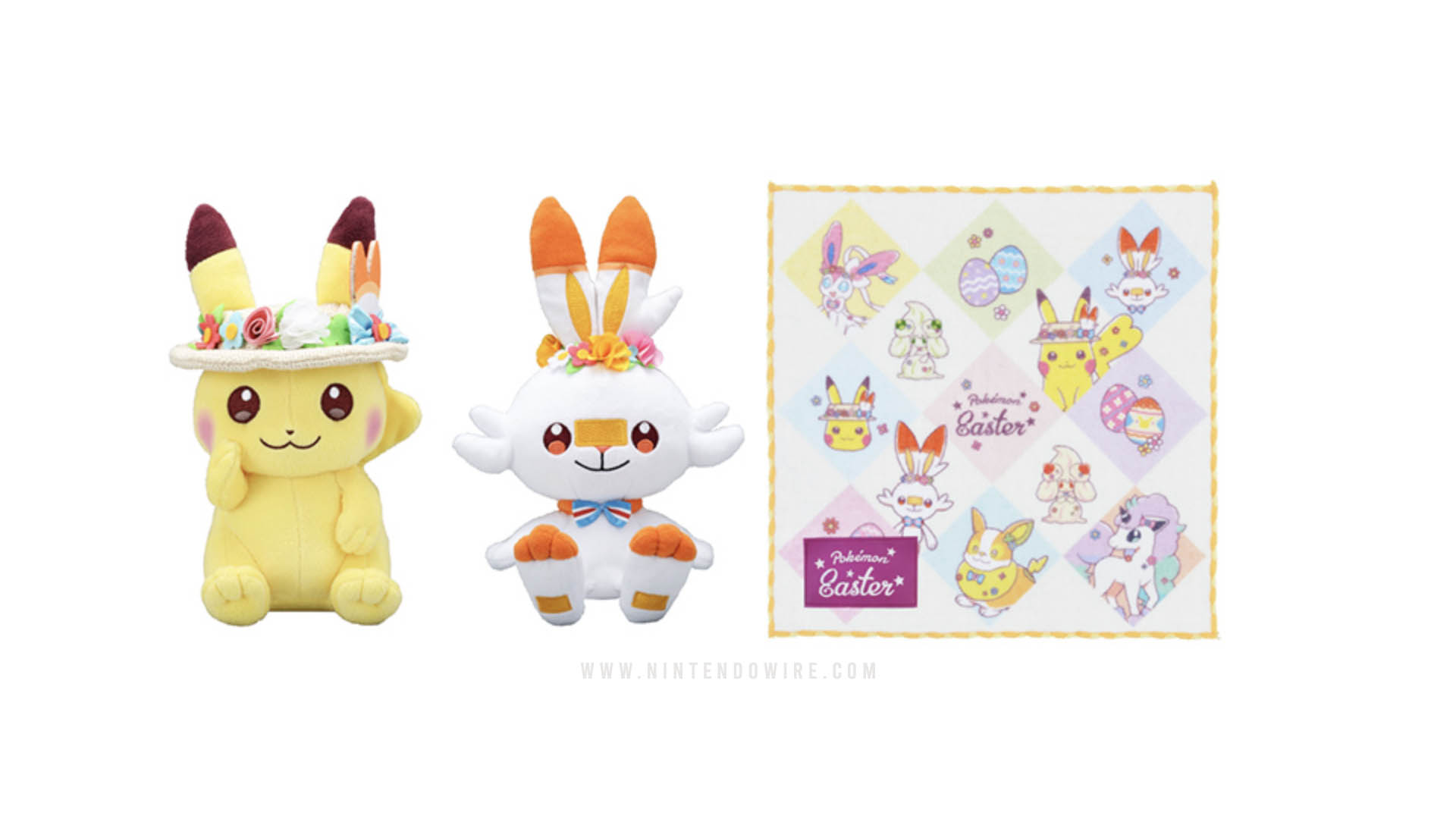2020 Japan Pokemon Center Easter Flower pikachu & Eevee Soft Plush Toys Collect 