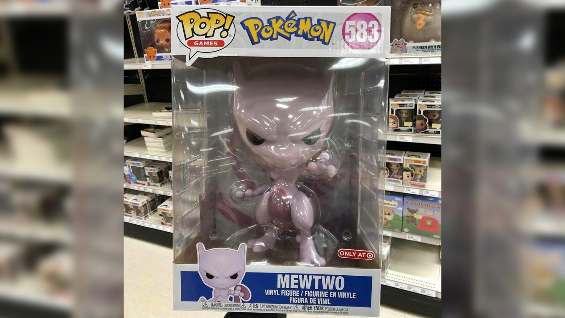 Mewtwo 583 Animation: Pokemon Figure Oversized Super Size 10 inch Funko Pop 
