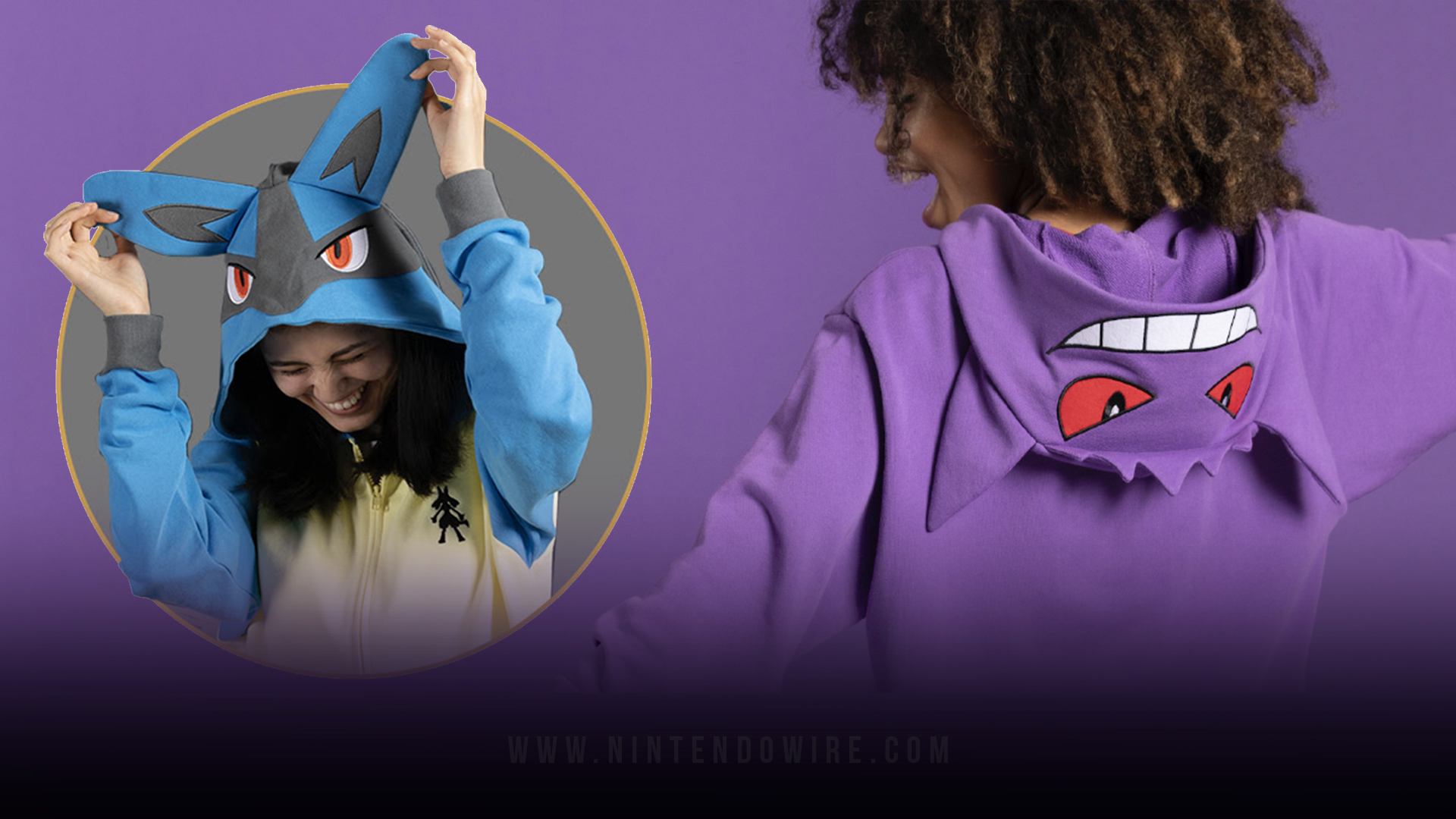 Gengar Themed French Terry Zip-Up Hoodie - Adult