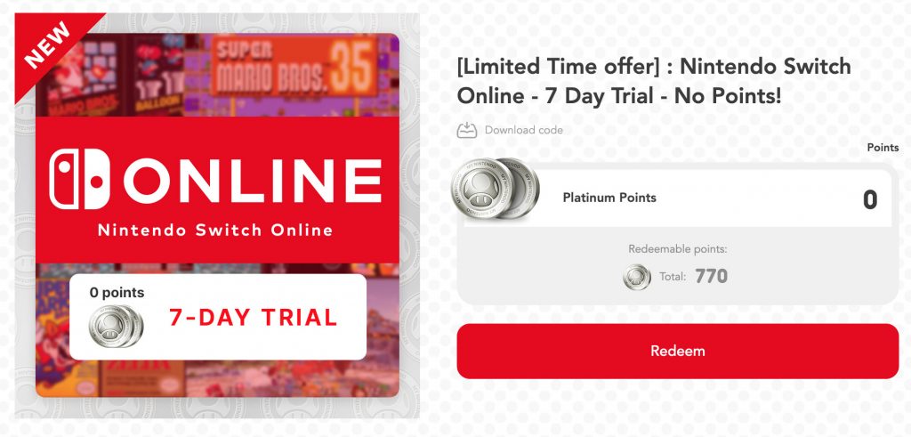 free nintendo switch online