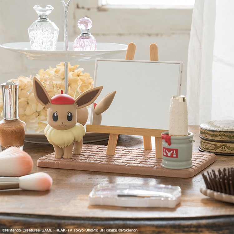 Ichiban kuji Pokemon Eevee & Colorful Art Desk top mirror figure Japan C prize 