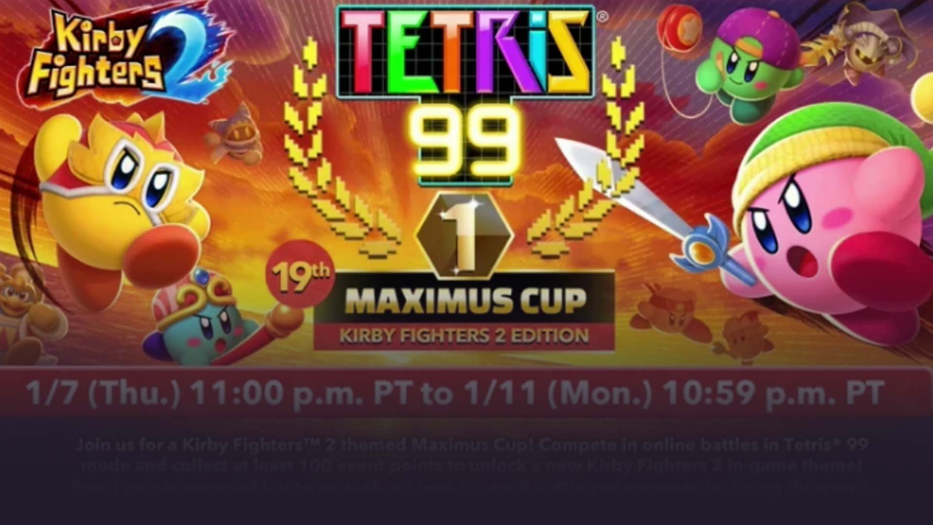 A Kirby Fighters 2 themed Maximus Cup is coming to Tetris 99! - Nintendo  Wire