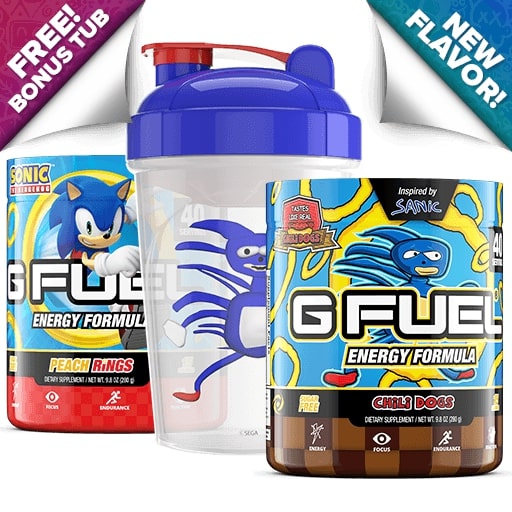 G Fuel Reveals Chili Dog Taste Sanic Inspired Energy Drink Powder