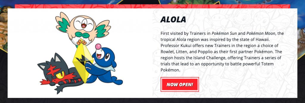 Pokémon 25th anniversary site's digital Alola region exhibit now