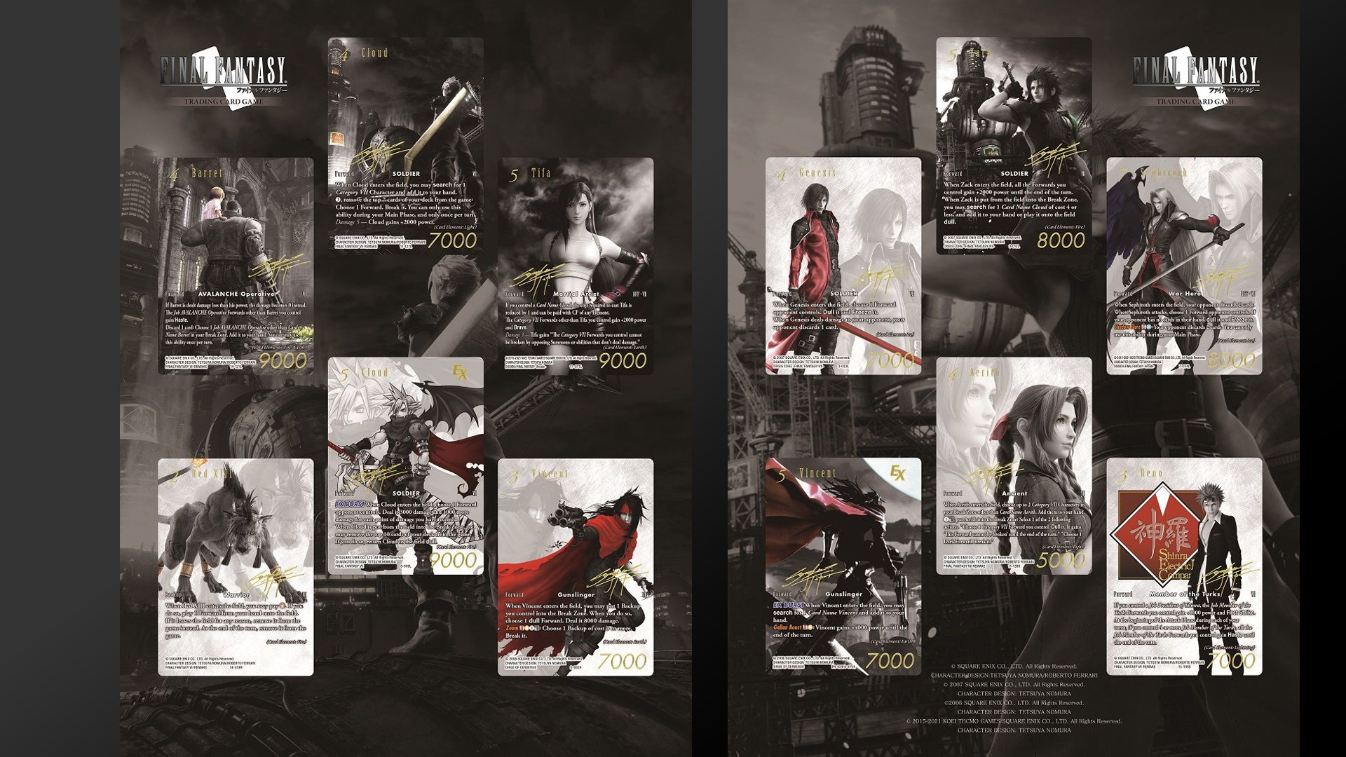 Final Fantasy Trading Card Collection Noir celebrates VII in style