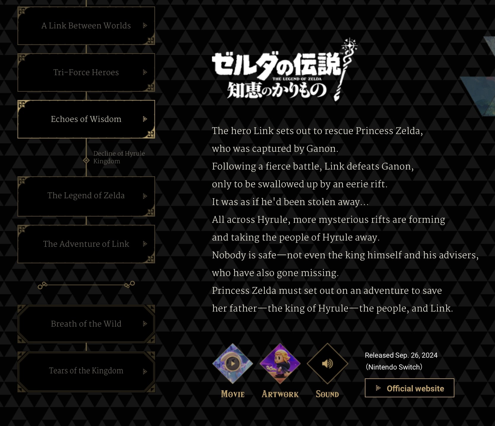 Echoes of Wisdom now has an official position on the Zelda timeline