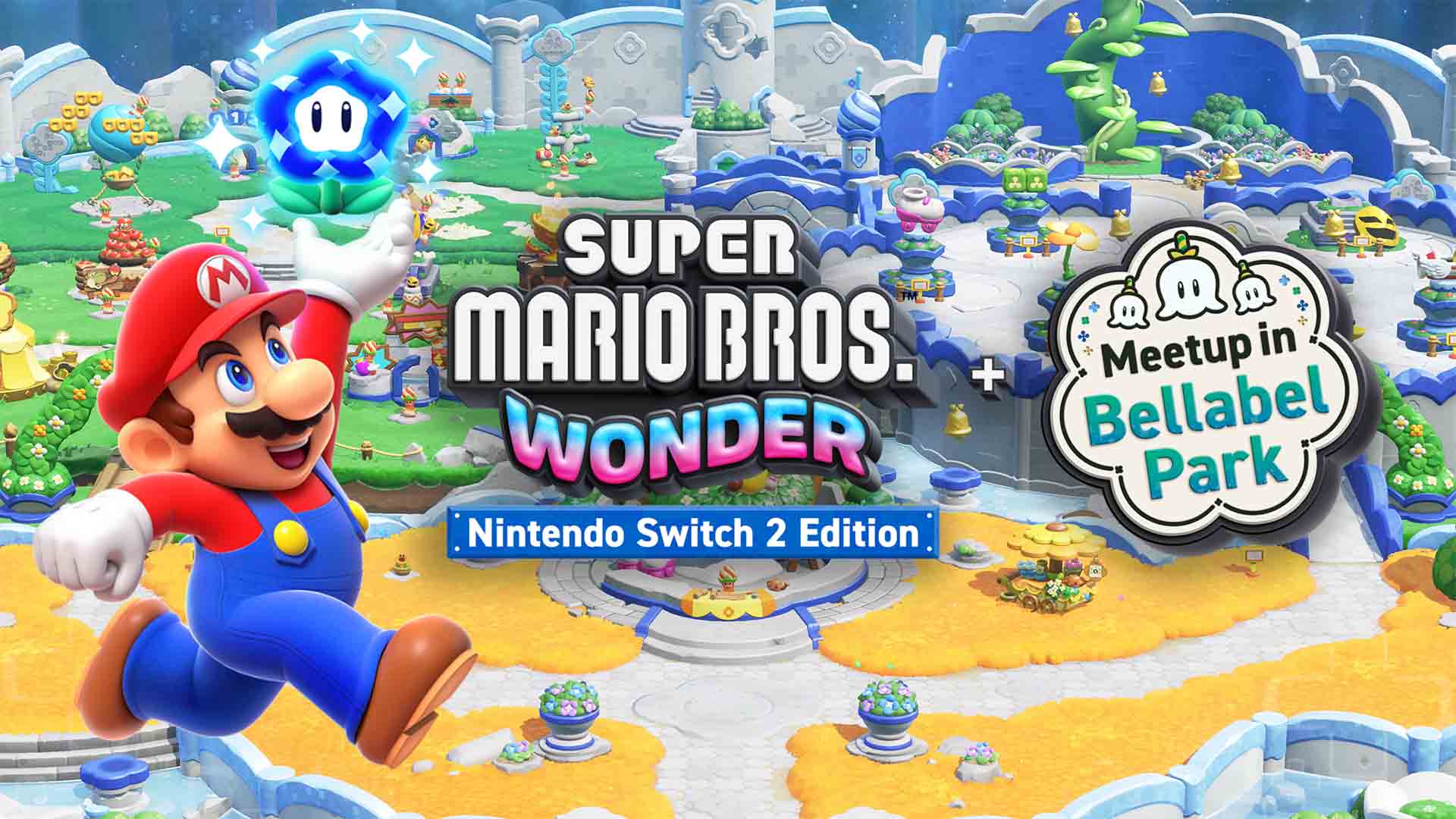 A colorful virtual game world with characters